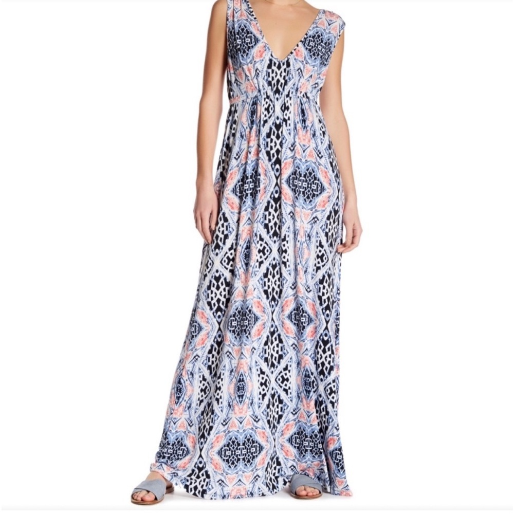 Tart Grecia Maxi Dress blue, white & red medium NWT‎